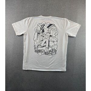 Born x Raised‎ Mr Cartoon T Shirt Mens 3XL White Hell On Wheels Streetwear Tee